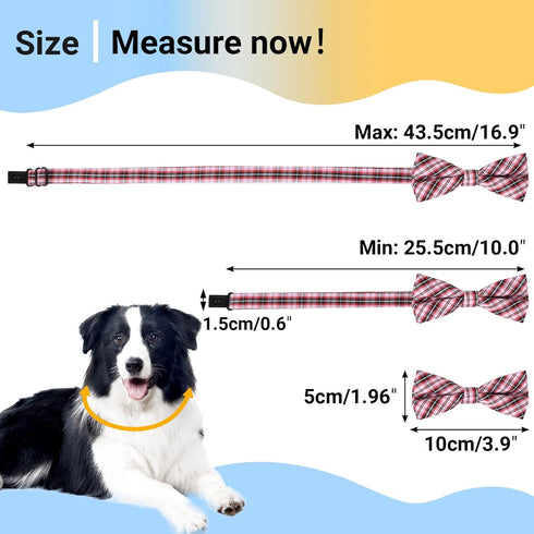 Segarty 30 PCS Dog Bowties with Adjustable Collar, Bulk Puppy Bow Ties for Small Medium Pets, Christmas Valentine