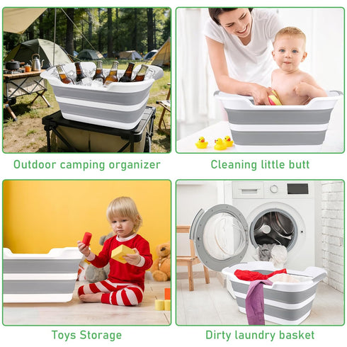 ddLUCK Multi-Functional Collapsible Dog Bathtub with Drainage Hole, Portable Foldable Small Pets Bathtub, Washing Tub