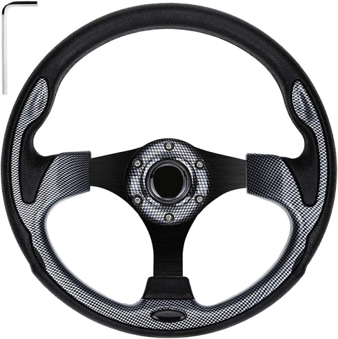 Golf Cart Steering Wheel - Fit for Club Car DS & Precedent, EZGO TXT & RXV, Universal Steering Wheel