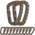 Tactical Carabiner Keychain - 12/15/16 Pack Hard Polymer D Rings for Outdoor Travelling, Camping