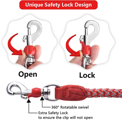 Dog Training Leash for Small to Medium Dogs - Chew Proof and Reflective Rope Dog Lead