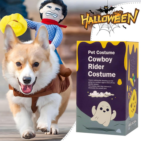 NACOCO Dog Costume for Dogs - Cowboy Rider Knight Style with Doll and Hat for Halloween Day (S)