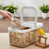 Mowhut 5.4 Qt/6 Bird Seed Storage Container, L Pet Food Container with Measuring Cup & Stainless Steel Bird Feeder