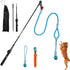 lamfer Flirt Pole for Dogs, Tether Tug Outdoor Dog Toy, Interactive Toys for