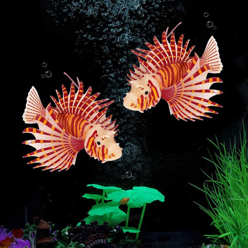 HEEPDD Artificial Glowing Fish - Luminous Fake Lion Fish Aquarium Ornament (Red)