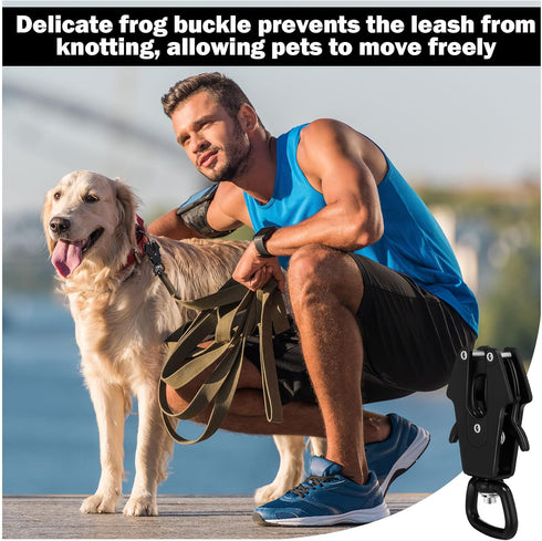 Reginary 2 Pcs Frog Clip Dog Leash Clip - 360 Degree Swivel Heavy Duty Quick Release Metal Buckle