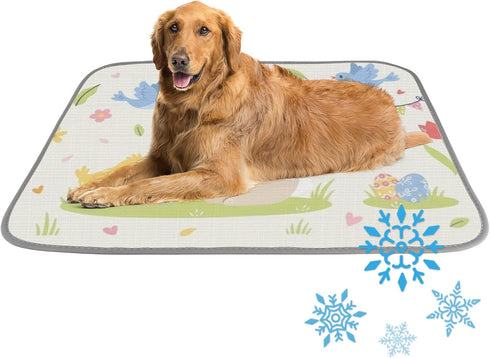 imiBBWQu Cooling Mat for Dogs Easter Bunny Dog Cooling Mat Washable Cat Self-Cooling