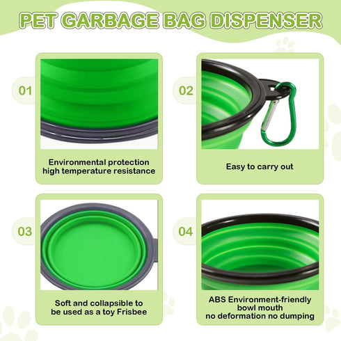 JIURUN Dog Treat Pouch: Training Treat Pouch with Clicker, Whistle, Collapsible Bowl, 2 Poop Bags