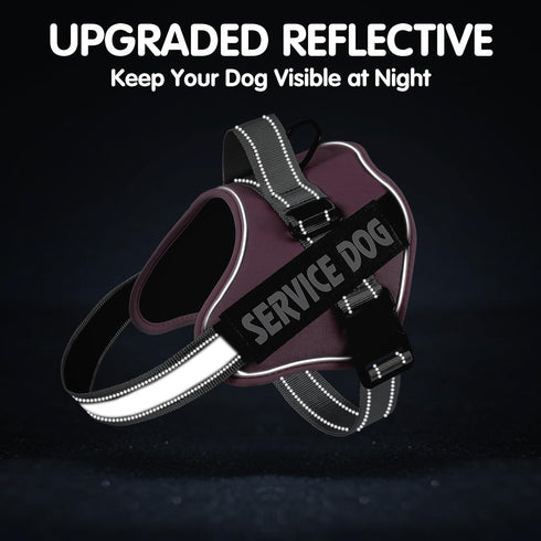 MUMUPET Service Dog Harness, No Pull Easy On Vest with Reflective Handle for Small Medium Large Dogs