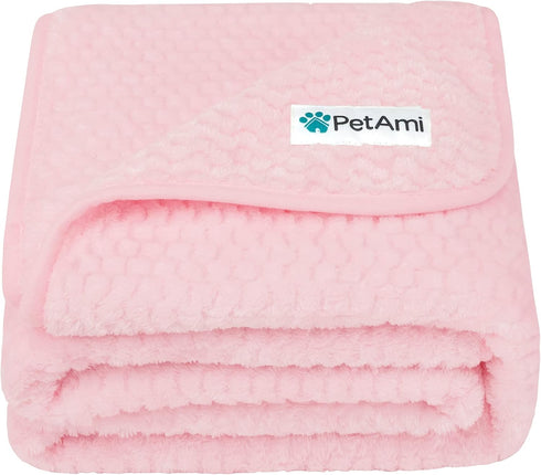 PetAmi Waterproof Dog Blanket, Leakproof XL Cover for Large Dogs, Reversible Washable Soft Plush, Twin 60x80, Pink