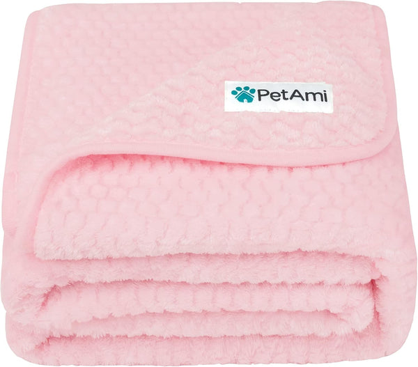 PetAmi Waterproof Dog Blanket, Leakproof XL Cover for Large Dogs, Reversible Washable Soft Plush, Twin 60x80, Pink