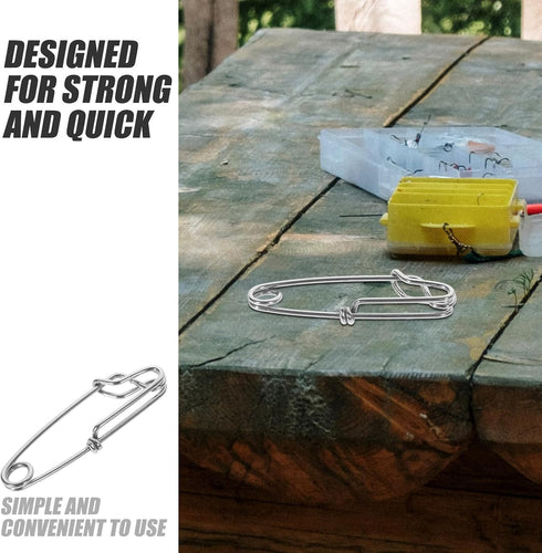 12pcs GANAZONO Stainless Steel Fishing Snap Buckle and Open Eye Connector High Strength Snap Swivel Clip for Sea