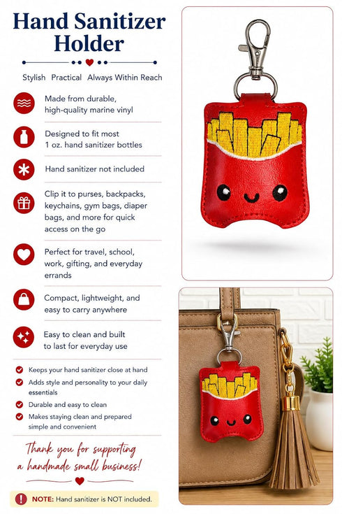 Generic French Fries Hand Sanitizer Holder Key Fob