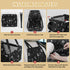 PetsHome Foldable Dog Car Seat, Waterproof Oxford Travel Bag for Small to Medium Dogs, Pattern Black