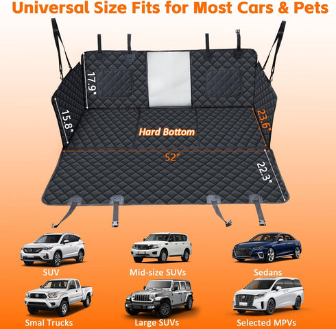 420lbs Hammock JSTHT Back Seat Extender for Dogs, Hard Bottom Dog Car Seat Cover for Back Seat Support Waterproof Back