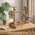 BRSLAIF Natural Wood Bird Perch Stand, Multi-Layer Parrot Playground Gym with Feeding Cups and Toys, Real Branch