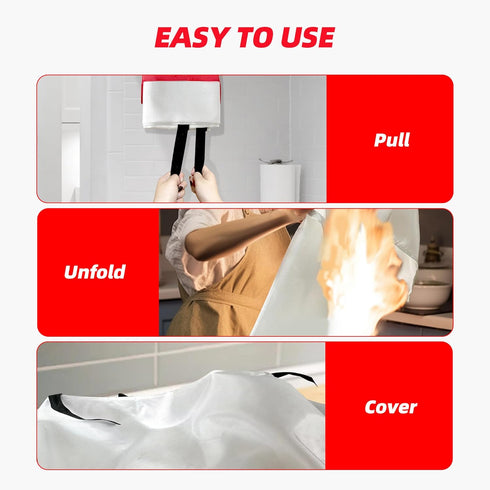 Fire Blanket Emergency for Home, 40" x 40" (Pack of 2), Fire Suppression Blanket for Kitchen and Camping Safety