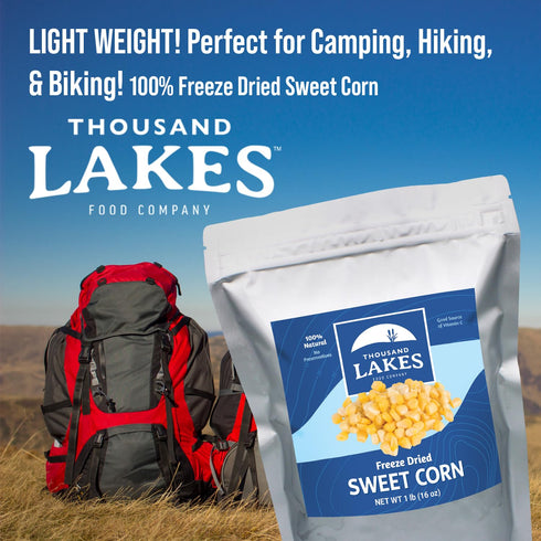1 (16 100% Thousand Lakes Freeze Dried Vegetables - Sweet Corn - Bulk Pound Ounces) | Whole Sweet Corn Kernels | No