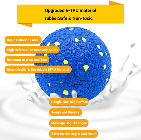 Dog Balls for Aggressive Chewers, 2 Pack Indestructible Durable Bouncy Floating Balls for Fetch & Training