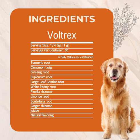 Gold Standard Herbs Inflammation 85 Voltrex Ligament and Spinal Cord Relief for Dogs by , All Natural Bupleurum