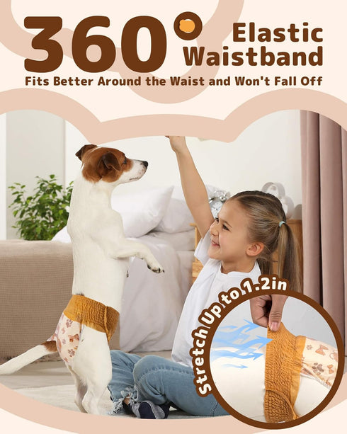 Female-40PCS, 360 Dono Dog Diapers Disposable Pull it Up Diapers for Dogs Female with Stretchy Waist, Diapers