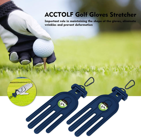 Golf Glove Holder Stretcher, 2PCS Durable Glove Support Frame Dryer Shaper Tool for Sports Gloves Maintenance, Blue