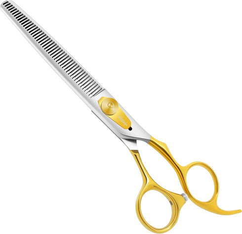 HASHIMOTO Thinning Shears for Dogs | 46 Teeth, 7.0 inch | 30% Thinning Rate | Lightweight and Balanced