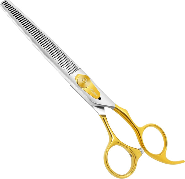 HASHIMOTO Thinning Shears for Dogs | 46 Teeth, 7.0 inch | 30% Thinning Rate | Lightweight and Balanced