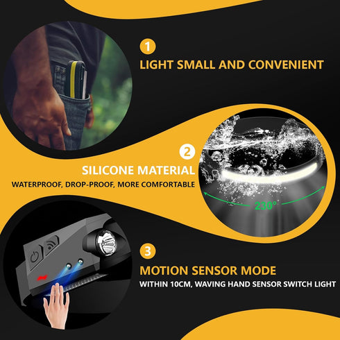 LED Headlamp Rechargeable 2PCS, Extremely Bright 230° Wide Beam Waterproof Head Lamp for Adults Hiking Running Camping