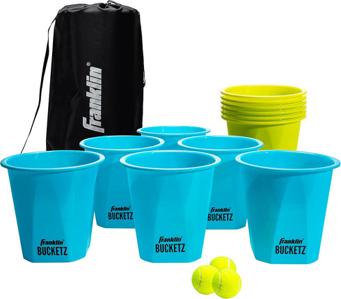 Franklin Sports Bucketz Pong Game, Perfect Tailgate and Beach Game, Includes 12 Buckets and 3 Balls