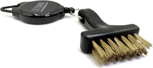EZ Brush Mini Retractable Golf Club Brush Cleaning Tool with Clip and Brass Bristles
