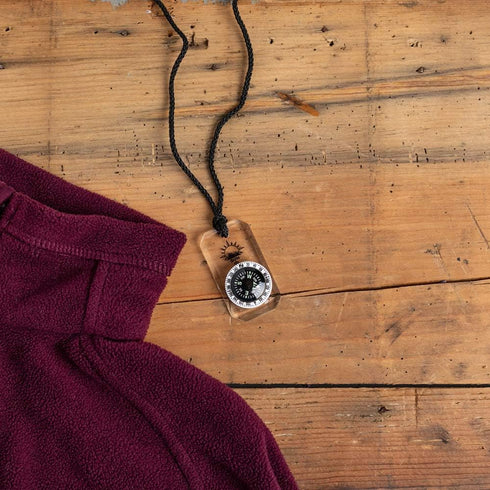 Sun Company MiniComp II - Mini Orienteering Compass with Rotating Bezel, Easy-to-Read Zipper Pull