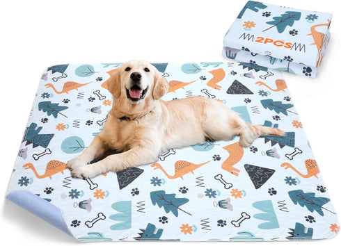 Washable Pee Pads for Dogs | 2 Pack Large 36"x41" | Super Absorbent, 100% Waterproof, Non-Slip Whelping Pads