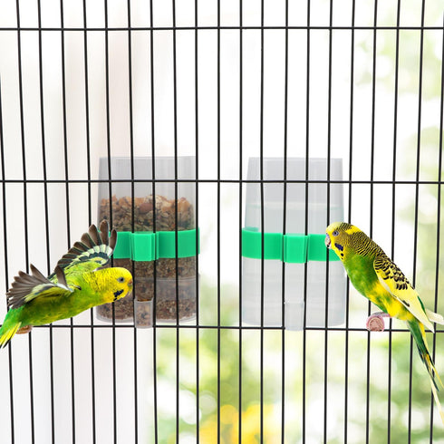 Hypeety Bird Water Feeder Dispenser, Automatic Parrot Water Feeder Cup 200ml / 7.05 oz Clear Bird Cage Feeder
