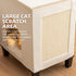NUROMY Cat House for Indoor Cats Condo,Cat Furniture with Large Area Scratch PadLeather Cat Bed Side Table & Nightstand