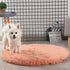 16 Inch Plush Dog Bed Mat, Warm Fluffy Round Puppy Crate Pad with Anti-Slip Bottom for Small and Medium Dogs