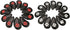 Golf Iron Headcover Club Protection Sticker Closure, Black & Red