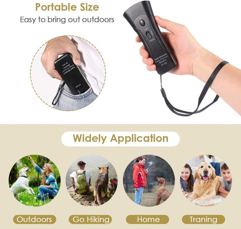 Ultrasonic Dog Trainer Device, Electronic Dog Deterrent/Dog Barking Control Tool, Stop Barking Sonic Repeller (Black)