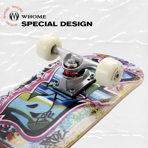 WHOME Skateboards for Adults/Kids, 31"x8" Pro Standard Complete Skateboard, 8-ply Alpine Maple Deck, ABEC-9 Bearings