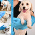 Dog Washing Gloves, Silicone Heat Resistant Pet Grooming Gloves with Soft Brushes for Bathing and Massaging (Blue)
