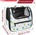 (3) Baby Footprints Pattern Green Blue Cat Carriers Dog Carrier Pet Carrier with Locking Safety Zippers for Cats