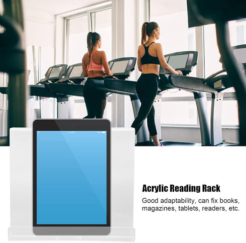 Treadmill Tablet Hanger, Universal Book Holder, Acrylic Clear Stand for Treadmill, Elliptical, Rower, Spin Bike, Holds