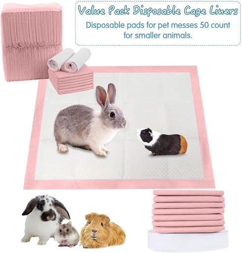 50 18" 13" Chinchillas Tfwadmx Rabbit Pee Pads Pcs Disposable Cage Liners Leak-Proof Super Absorbent Potty Training Pad