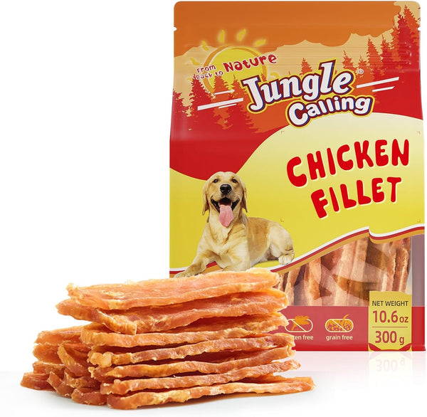 Jungle Calling Dog Treats Chicken Jerky Training Treats, Slow Roasted Snacks for