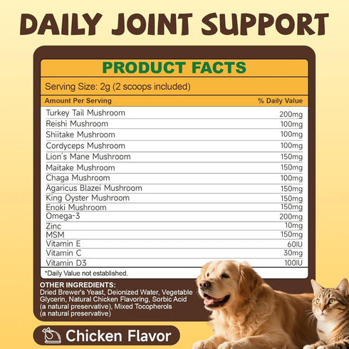 16 1 Mane-Immune, Mushroom for Dogs & Cats Lumps & Bumps, Turkey Tail Mushroom for Dog with MSM for Joint Health