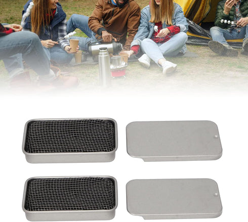 VBESTLIFE 2pcs Mini Portable Alcohol Stove Windproof Camping Stove for Picnic BBQ Hiking (Silver)