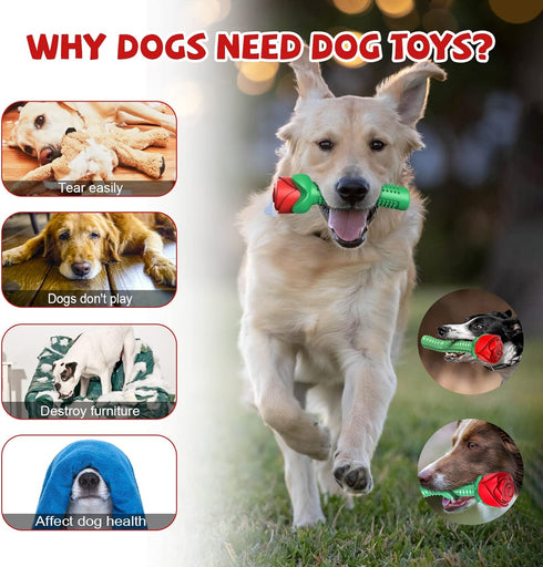 ucho Dog Toys for Aggressive Chewers, Rose Dog Toy for Small Medium Dogs, Interactive Chew Toys for Training