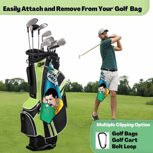 Funny Golf Towel, Printed Golf Towels for Golf Bags with Clip, Golf Gift for Men Husband Boyfriend Dad, Birthday Gifts