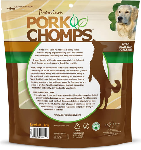 6-inch 15 Count Pack 2 Pork Chomps Dog Chews, Roasted Pork Skin, Twists | |