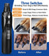 Dog Nail Grinder, 2-Speed with LED Light, Quiet Low-Vibration Nail Trimmers for Large, Medium, Small Dogs & Cats